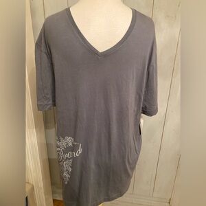 Jimmy'z Since 1984 Sz M Distressed Look Vintage Soft Gray‎ T-shirt V-neck!! NWOT